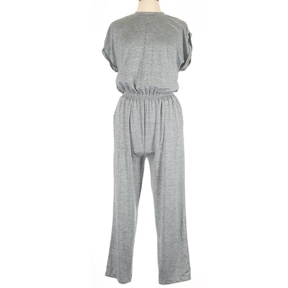 NWT Vuori Large Lux Crew Jumpsuit Short Sleeve Pockets Mallorca Gray MSRP$138 - Picture 3 of 16